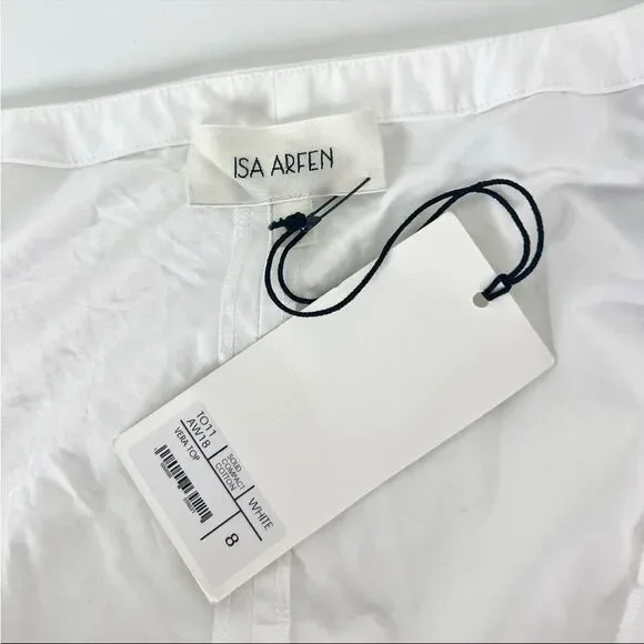 NWT Isa Arfen ‘Vera’ Peplum Cotton Puff Sleeve Top
